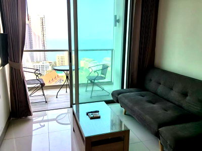 คอนโดให้เช่า : ⛵ Peak Tower ⛵ Sea view / 14F / Studio room >> THB11,000/month彡