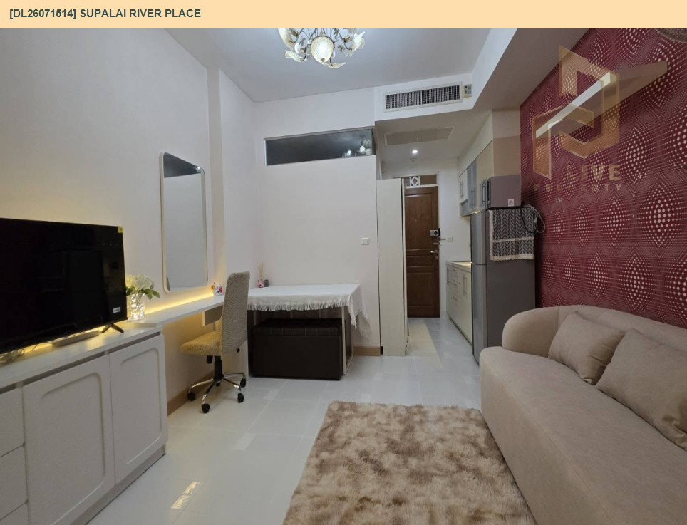รูป DL26071514 ให้เช่าคอนโด ศุภาลัย ริเวอร์ เพลส (Supalai River Place) ใกล้ BTS กรุงธนบุรี พร้อมเข้าอยู่ โทรด่วน 0653619502 LineID @952jdxxk - รูปที่ 3/12