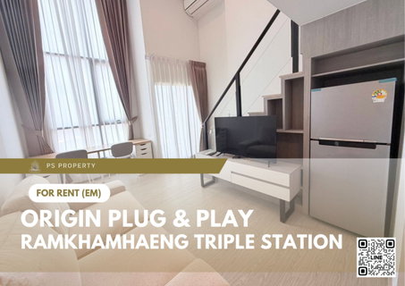 รูปภาพ For Rent ✨ Origin Plug & Play Ramkhamhaeng Triple Station ✨ Fully furnished and equipped with all appliances.