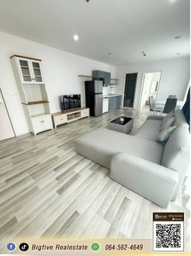 A69-078 Condo for rent, The Key Chaengwattana, 2 bedrooms, new unit, convenient location near expressway and Muang Thong.