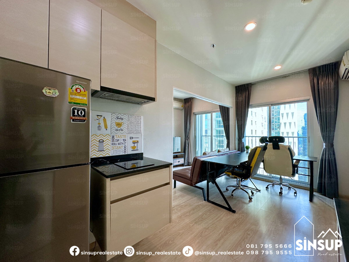 รูป 🌆 ให้เช่า 𝐍𝐨𝐛𝐥𝐞 𝐑𝐞𝐯𝐨𝐥𝐯𝐞 𝐑𝐚𝐭𝐜𝐡𝐚𝐝𝐚 | ห้อง Combine 2 ห้องนอน ขนาดใหญ่ 52 ตร.ม. ใกล้ MRT ศูนย์วัฒนธรรม ที่จอดรถ 2 คัน - รูปที่ 10/21