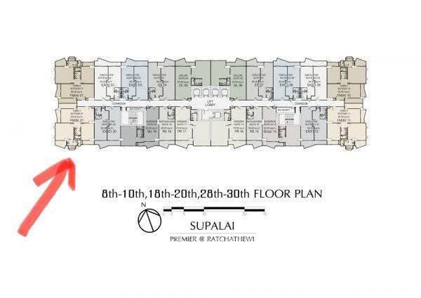 picture 2-BR Condo Supalai Premier Ratchathewi, 28th-Floor • BTS Ratchathewi (ID 3132075) - 6/6