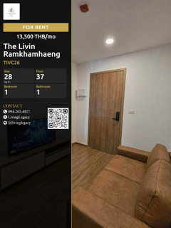 รูปภาพ TIVC26 Rent Now! The Livin Ramkhamhaeng Floor 37 | 1 Bed 1 Bath | 28 sq.m. | 13,500 THB/mo | LINE: @livinglegacy