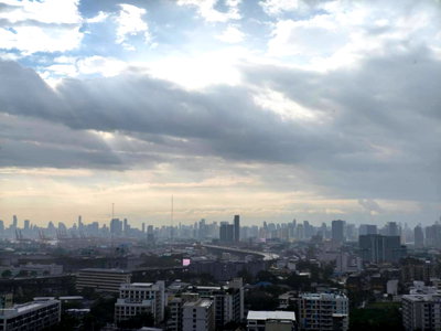 Condos for rent : SkyRise Sukhumvit 64. Brand New Unit. City Skyline View. 1 Bedroom. 33.77 sqm.
