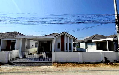 Houses for sale Saraphi Chiang Mai : 🏡 Hot Deal! Single-Story Modern House Near Kong Sai Junction, Saraphi, 2M THB 📞 063-6649056