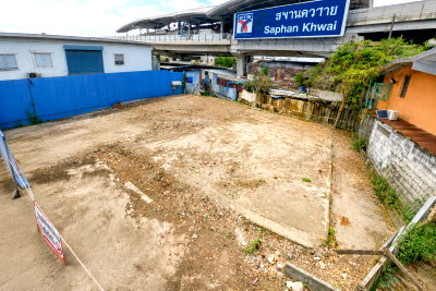 Land for rent University of the Thai Chamber of Commerce : Land for rent, already filled, Inthamara 5 to 11, 50% discount, BTS Saphan Khwai, 490 m., 85 sq m., 342 sq m.