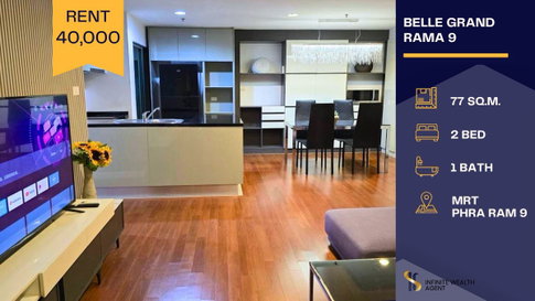 ✨ Stunning pool & city views! | 2Bed 77sqm High floor | Fully furnished near MRT | Rent 40,000/mo | 📲 DM now for a free tour!