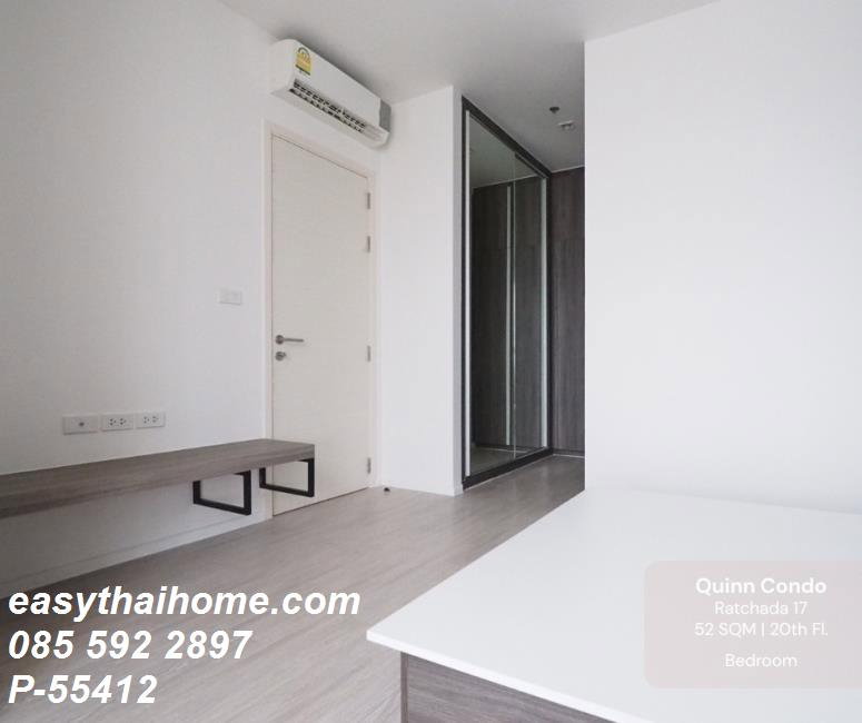 รูป P-55412 ห้องสวย สภาพใหม่ Clean & Cozy Quinn Condo Ratchada 52 ตร.ม. 1bed + ห้องทำงาน ใกล้ MRT สุทธิสาร Line ID: @easythaihome 085-592-2897 - รูปที่ 12/15