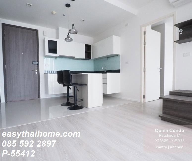 รูป P-55412 ห้องสวย สภาพใหม่ Clean & Cozy Quinn Condo Ratchada 52 ตร.ม. 1bed + ห้องทำงาน ใกล้ MRT สุทธิสาร Line ID: @easythaihome 085-592-2897 - รูปที่ 9/15