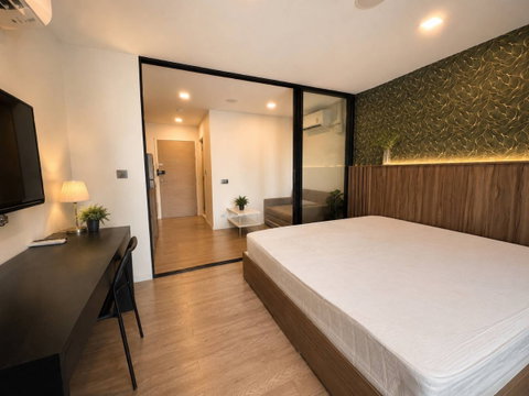🔥 Beautiful room, ready to move in! Kave Town Space, next to Mingle Mall, next to Bangkok University, fully furnished,