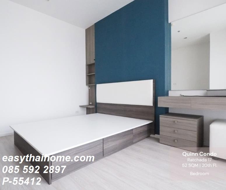 รูป P-55412 ห้องสวย สภาพใหม่ Clean & Cozy Quinn Condo Ratchada 52 ตร.ม. 1bed + ห้องทำงาน ใกล้ MRT สุทธิสาร Line ID: @easythaihome 085-592-2897 - รูปที่ 13/15