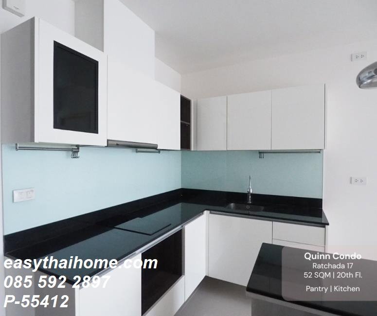 รูป P-55412 ห้องสวย สภาพใหม่ Clean & Cozy Quinn Condo Ratchada 52 ตร.ม. 1bed + ห้องทำงาน ใกล้ MRT สุทธิสาร Line ID: @easythaihome 085-592-2897 - รูปที่ 6/15
