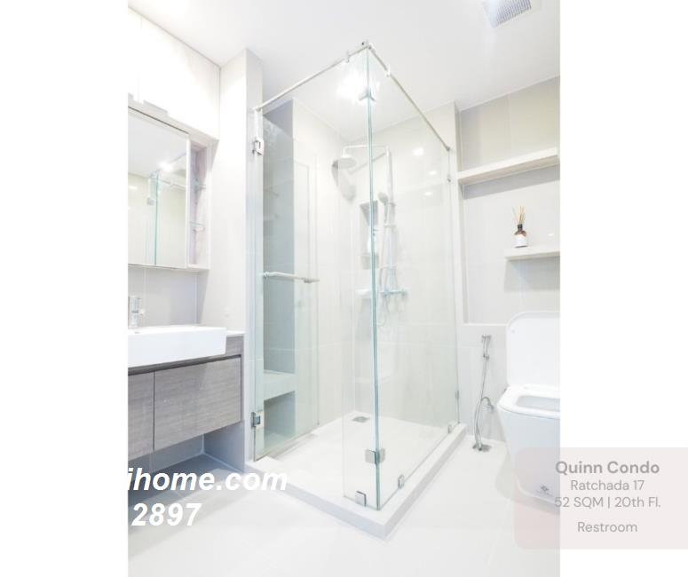 รูป P-55412 ห้องสวย สภาพใหม่ Clean & Cozy Quinn Condo Ratchada 52 ตร.ม. 1bed + ห้องทำงาน ใกล้ MRT สุทธิสาร Line ID: @easythaihome 085-592-2897 - รูปที่ 11/15