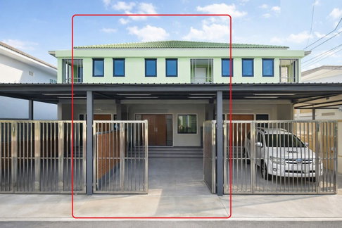 2-story townhouse for rent, 2 bedrooms, MRT Ramintra 39, 1.5 km., 2 air conditioners, parking for 3 cars, 20 sq m., 150 sq m., Ram Inthra 35-45, MRT