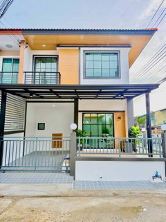 บ้านหลังมุม ทำเลดี ใกล้รถไฟฟ้าสายสีชมพู หมู่บ้านพนาสนธิ์ ถ.นิมิตรใหม่ แขวงมีนบุรี เขตมีนบุรี ใกล้ตลาดมีนบุรี