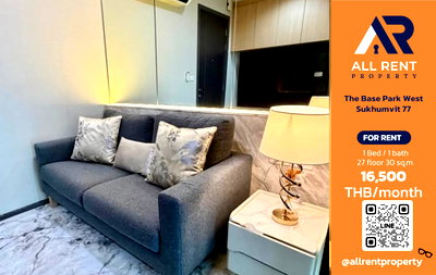 Condos for rent : 🔥 The Base Park West Sukhumvit 77, beautiful room on the 27th floor, near BTS On Nut, only 16,500 THB/month, ready to move in! 🏙️✨