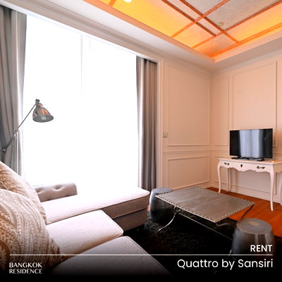 Condos for rent : Rental Condo 💙 Quattro by Sansiri, 2BR 85 sq.m. 63K 💫 Beautiful High Floor Unit with Open View, Near BTS Thong Lo 