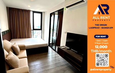 Condos for rent : 🔥 THE ORIGIN LADPRAO - BANGKAPI Brand new room, 11th floor, near the Yellow Line BTS. Only 12,000 THB/month. Ready to move in! 🚆🏙️