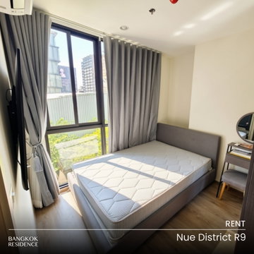 เช่าคอนโด 💛 Nue District R9  2นอน 34.96ตรม 25k 🌇 ยูนิตวิวสวย ใกล้ MRT พระราม 9 