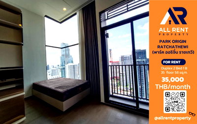 Condos for rent : 🔥 PARK ORIGIN RATCHATHEWI Duplex 2-bedroom unit on the 35th floor with stunning city views in the heart of Ratchathewi. Only 35,000 THB/month! 