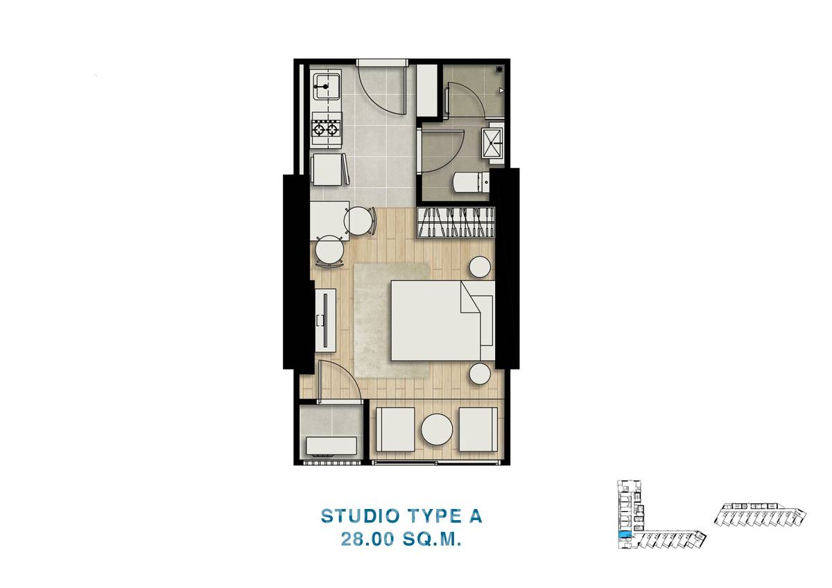 picture 1-BR Condo Skypark Lucean Jomtien Pattaya, Floor 12 (ID 1282078) - 9/9