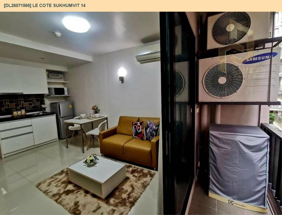 รูป DL26071566 ให้เช่าคอนโด เลอ โคเต้ สุขุมวิท 14 (Le Cote Sukhumvit 14) ใกล้ BTS อโศก พร้อมเข้าอยู่ โทรด่วน 0614453194 LineID @952jdxxk - รูปที่ 6/9