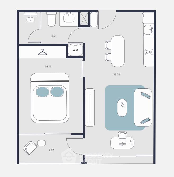 รูป คอนโด 1 ห้องนอน ชั้น 1 ขนาด 54 ตร.ม. ขายที่ Essence Residence ใกล้ฉลอง (ID 2073330) - รูปที่ 5/6