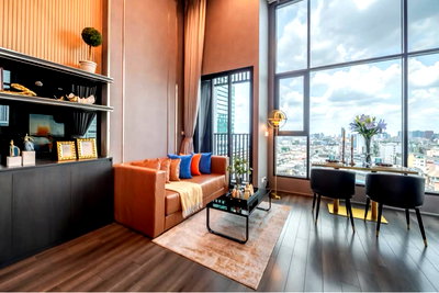 ขายคอนโด : 🏡 ขาย KnightsBridge Space Rama 9 | ห้องดูเพล็กซ์เพดานสูง • ห้องมุมวิวโล่ง • ใกล้ MRT พระราม 9