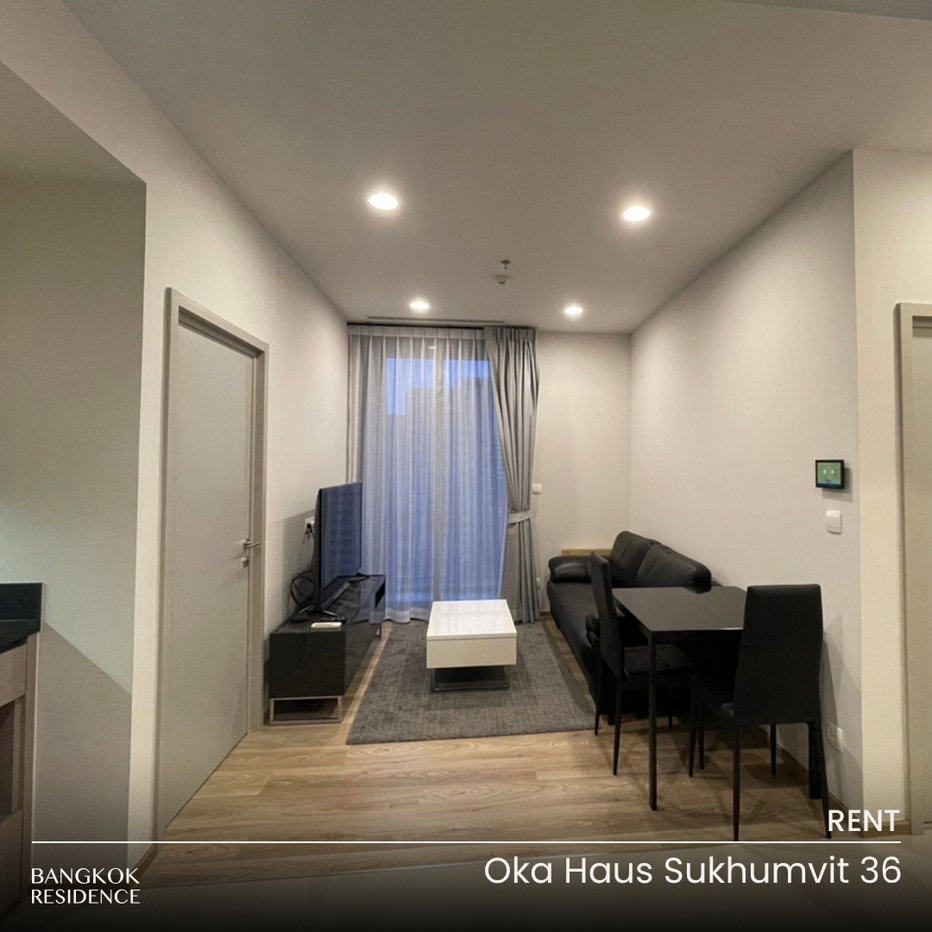 รูป เช่าคอนโด 🌃 Oka Haus Sukhumvit 36 2นอน 49ตร.ม. 32k 🌟 ยูนิตสวย ชั้นสูง ใกล้ BTS ทองหล่อ - รูปที่ 1/8