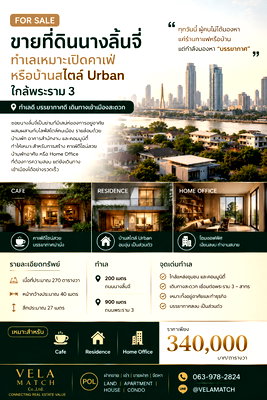 ที่ดิน ล้ง 1919 : ขายที่ดินนางลิ้นจี่ ทำเลเหมาะเปิดคาเฟ่หรือบ้านสไตล์ Urban ใกล้พระราม 3