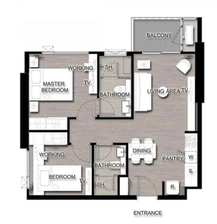 รูป ให้เช่าห้องใหม่เอี่ยม 2 นอน 2 น้ำ 57 ตรม.The Saint residences ห้าแยกลาดพร้าว ราคา 32,000 บ/ด โทรฯ 065230364 ไลน์ไอดี: jeabnwcd_3 - รูปที่ 21/25