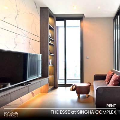 Condos for rent : Rental Condo 🌃 The Esse at Singha Complex, 1BR 35sq.m. 30K 💎 Rare Beautiful Unit, Great Price, Near MRT Phetchaburi 