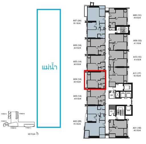 1-bed condo for sale, 46.8 sqm, Wan Veyla Na Chaopraya