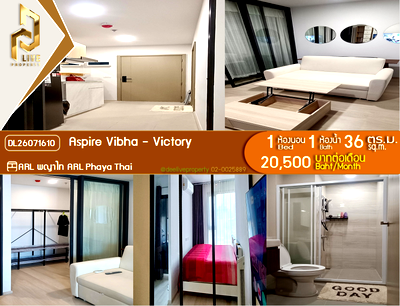Condos for rent : DL26071610 Condo for rent, Aspire Vibha - Victory near AIRPORT RAIL LINK พญาไท, ready to move in, call urgently 0614453194 LineID @952jdxxk