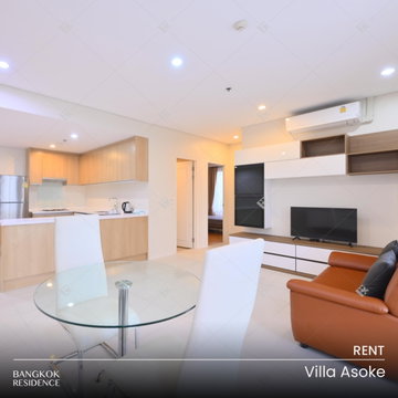 เช่าคอนโด 🌃 Villa Asoke 2นอน 81ตรม 45K 💎 ห้องสวย พร้อมแอร์ใหม่ ใกล้ MRT เพชรบุรี