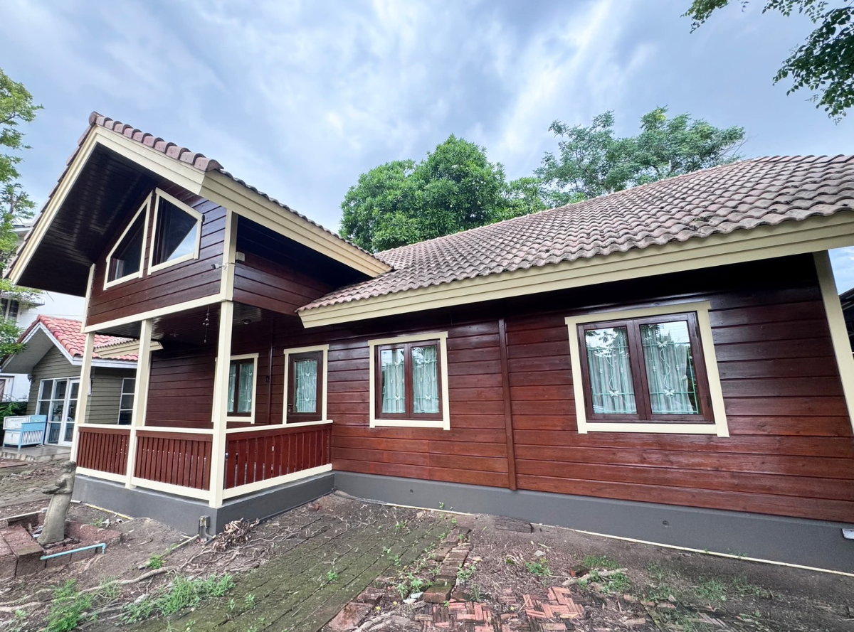 รูป บ้านไม้สนทั้งหลัง บรรยากาศดี สวยน่าอยู่ สไตล์รีสอร์ท ติดถนนคู่ขนานวงแหวนกาญจนาภิเษก รามอินทรา คู้บอน - รูปที่ 14/14
