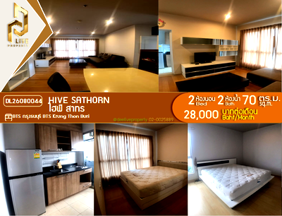 คอนโดให้เช่า : DL26080044 ให้เช่าคอนโด ไฮฟ์ สาทร (Hive Sathorn) ใกล้ BTS กรุงธนบุรี พร้อมเข้าอยู่ โทรด่วน 0653619502 LineID @952jdxxk