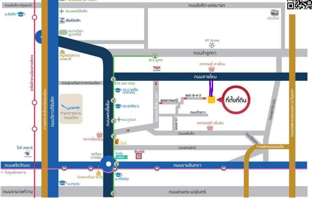 รูป ขายที่ดินพหล สายไหม 6 ที่ดินจัดสรร 169 ตารางวาได้แปลงมุม ได้ทิศเหนือหน้าบ้าน มุมตะวันตก โซนเปิดให้ใหม่ ขนาดดิน 34 เมตร ลึก 20 เมตร สวยสุดๆ  - รูปที่ 7/19