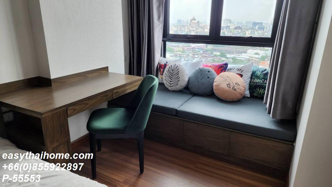 รูป P-55553 ให้เช่า (ศุภาลัย พรีเมียร์ เจริญนคร) | 1 ห้องนอน | วิวเมือง | เฟอร์นิเจอร์ครบ | พร้อมเข้าอยู่ 📞 Line ID: @easythaihome | 085-592-2897 - รูปที่ 6/8