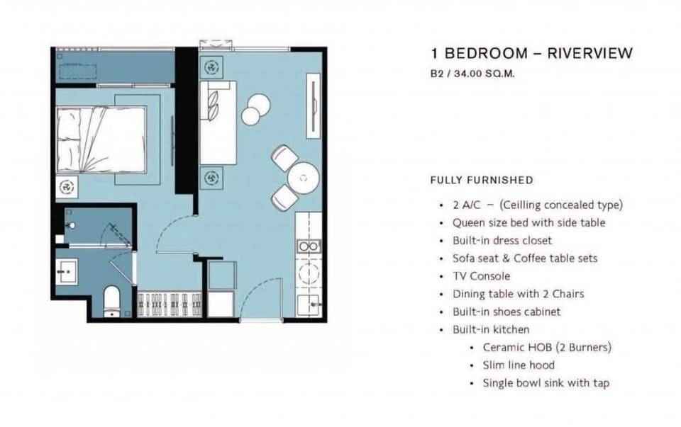 picture 1-BR Condo At Chapter Charoennakhorn - Riverside Near BTS Krung Thon Buri (ID 3150875) - 13/13