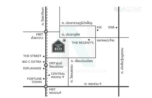 🚩 ให้เช่าคอนโด แชปเตอร์วัน อีโค รัชดา - ห้วยขวาง อาคาร G ชั้น 5 1 ห้องนอน ขนาด 23.00 ตรม ใกล้ เซ็นทรัล พระราม 9