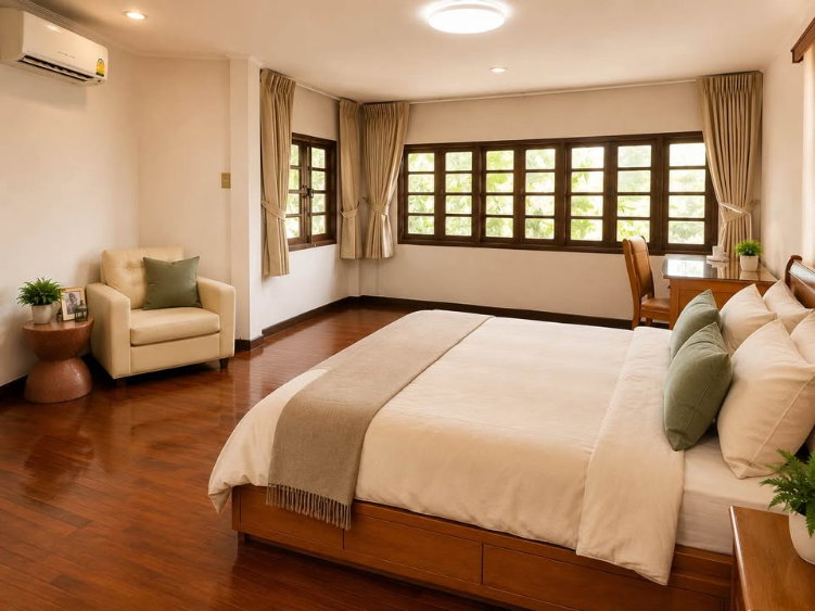รูป 💥ขาย บ้านเดี่ยว 2 ชั้น สัมมากร รามคำแหง 112 สไตล์ Tropical Chic แปลงใหญ่ 120 ตร.วา บรรยากาศร่มรื่น ✅ความเป็นส่วนตัวสูง - รูปที่ 6/10