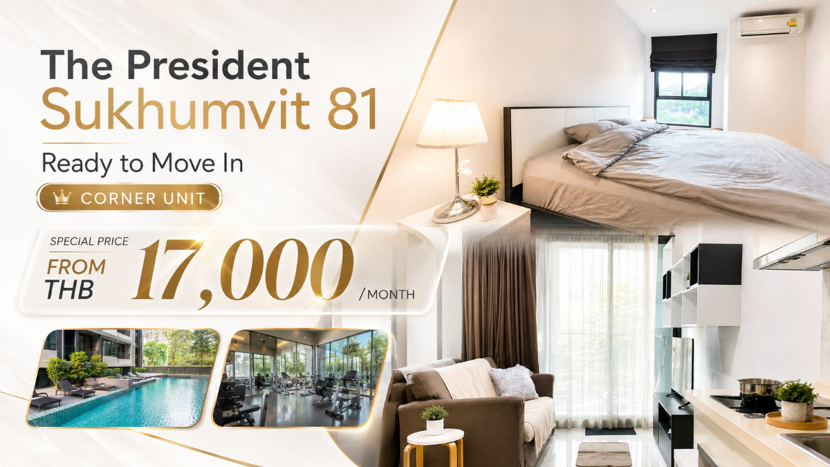 picture ✨ Luxury Condo for Rent at The President Sukhumvit 81 | BTS On Nut | Ready to Move In | Ref. A10140 | Line: @rent2022 - 1/7