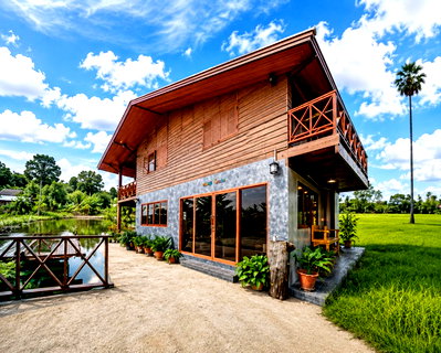 Houses for rent Nakhon Ratchasima : St. Joseph Temple, 4 bedrooms, 4 bathrooms, 1 rai of land over Korat, Baan Han 7-11, house for rent, resort style, cafe, Sikhio School, Nakhon