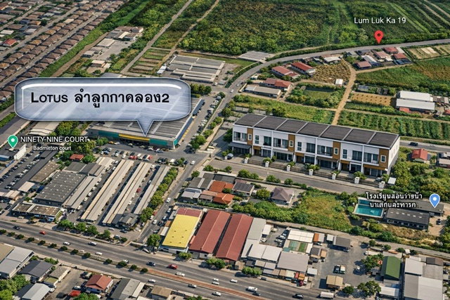 รูป 1,200 ตร.ม. ที่ดินถมแล้วให้เช่า 300ตรว. สนามกอล์ฟธูปะเตมีย์ 3กม.โลตัส ลำลูกกา คลอง 2 เพียง 449 ม 2 แปลง รวม  ใกล้ BTSคูคต 1.69 กม. - รูปที่ 2/8