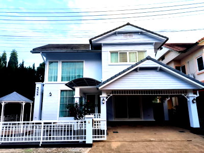เช่าบ้านเดี่ยว รพ.เทพปัญญา : บ้านเดี่ยวให้เช่า หมู่บ้านภานน สันผีเสื้อ เชียงใหม่ เฟอร์นิเจอร์และเครื่องใช้ไฟฟ้าครบ เข้าอยู่ได้ทันที (R1404) T.0946511456