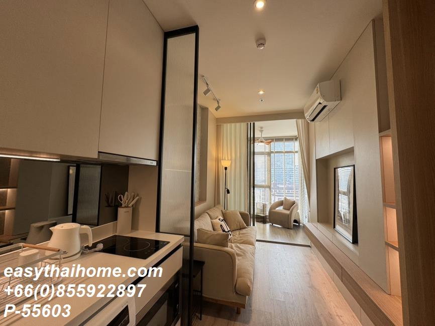 รูป P-55603 ให้เช่า (ริทึ่ม เอกมัย เอสเตท) | 1 ห้องนอน 1 ห้องน้ำ | วิวเมือง | เฟอร์นิเจอร์ครบ | พร้อมเข้าอยู่ 📞 Line ID: @easythaihome | 085-592-2897 - รูปที่ 11/12