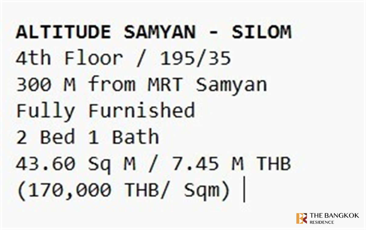 picture Altitude Samyan-Silom near MRT Sam Yan Station Don’t miss out!! Rare units - 10/10