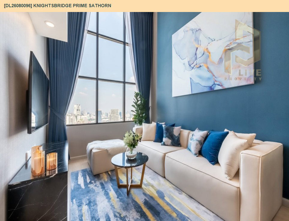 รูป DL26080096 ให้เช่าคอนโด ไนท์บริดจ์ ไพร์ม สาทร (Knightsbridge Prime Sathorn) ใกล้ BTS ช่องนนทรี พร้อมเข้าอยู่ โทรด่วน 0614453194 LineID @952jdxxk - รูปที่ 3/6