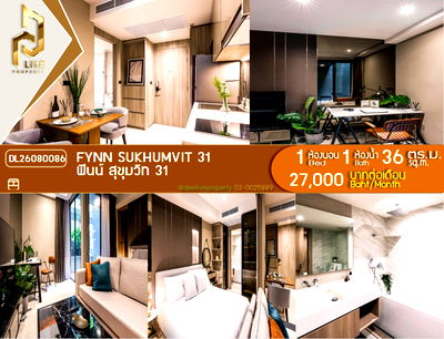 Condos for rent : DL26080086 Condo for rent, FYNN Sukhumvit 31 near MRT สุขุมวิท, ready to move in, call urgently 0653619502 LineID @952jdxxk